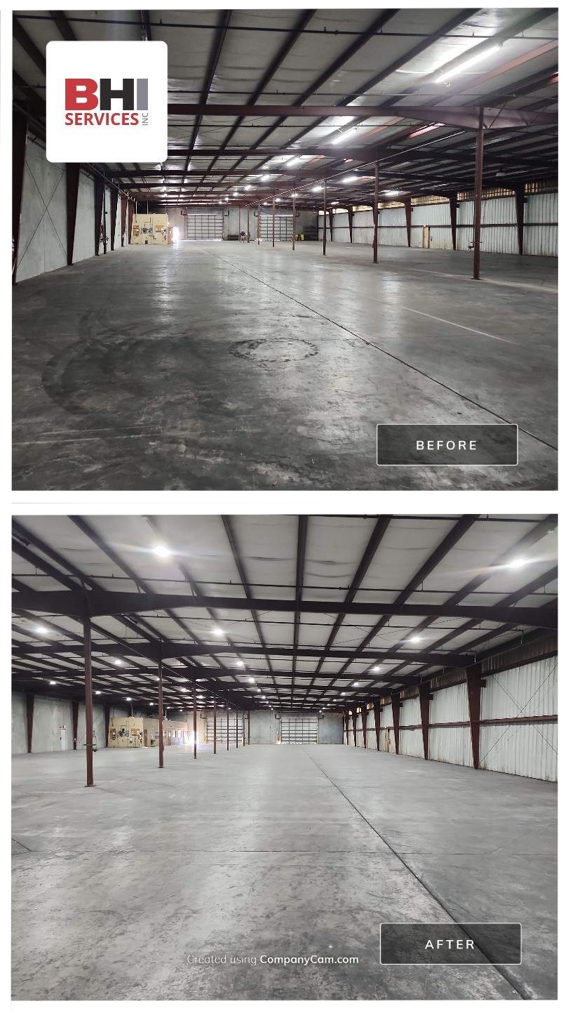 Warehouse lighting improvement with brighter LED fixtures in Lakeland, Florida