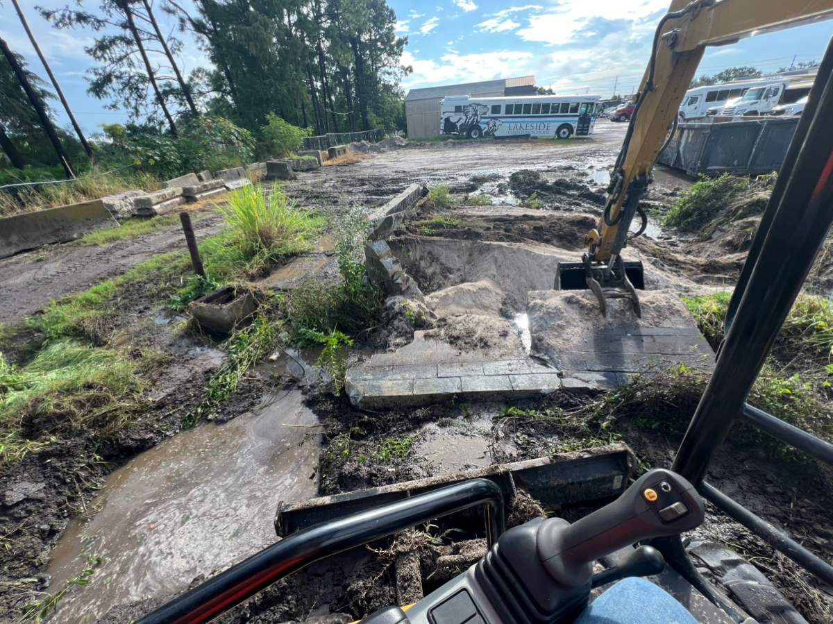 BHI Services septic tank replacement project at a commercial property in Tampa